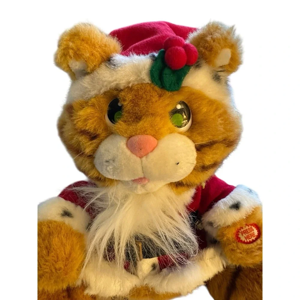 House Of Lloyd Musical Christmas Kitty Plush Orange Tabby Cat 12